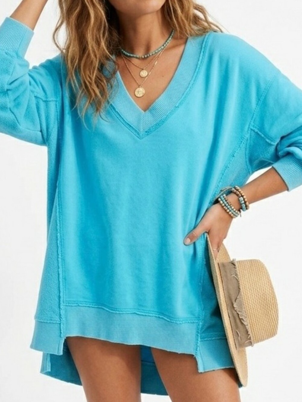 Aerie Every Day Vacay V Neck Sweatshirt - Picture 8 of 8